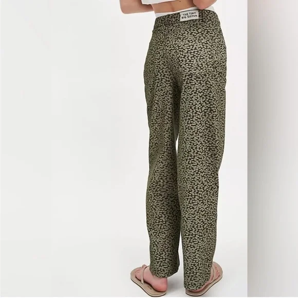FP Movement by Free People Green Patterned Wide Leg Pants 100% cotton - Picture 8 of 16